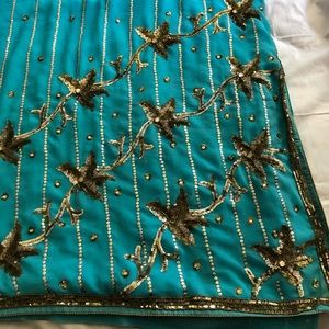 Indian Georgette Saree with two blouse & petticoat